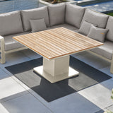 Montana Lounge Beige/FSC robust teak adjustable armchair - FR Soltex Beige