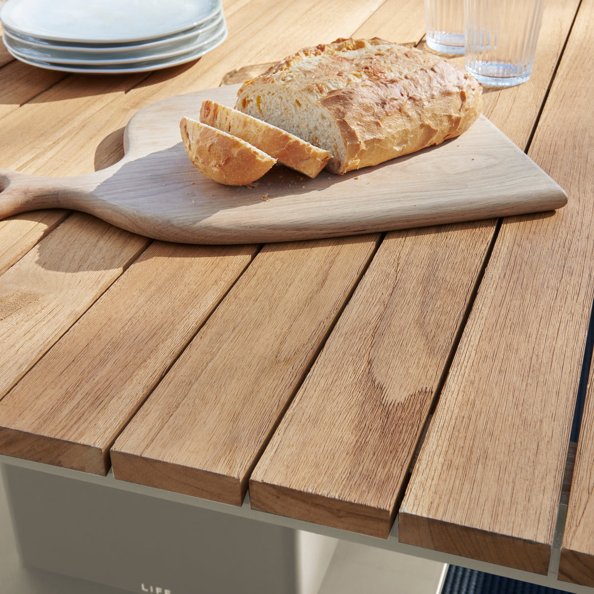 Montana Lounge Beige/FSC robust teak adjustable armchair - FR Soltex Beige