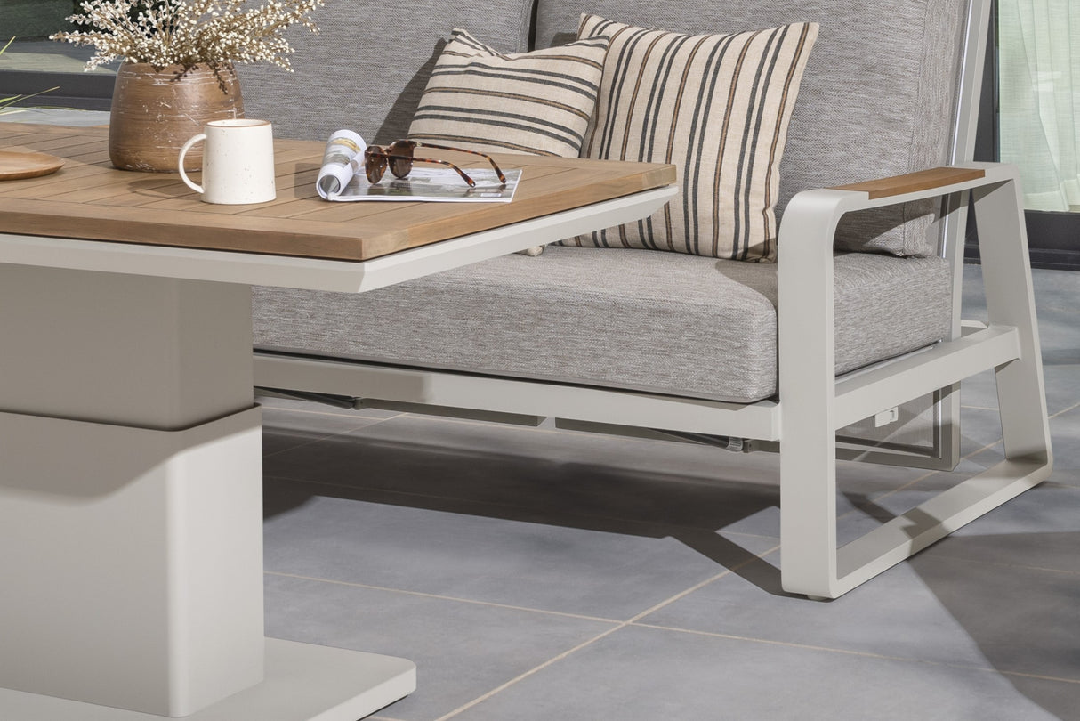 Montana Lounge Dining Set Beige with height adjustable table