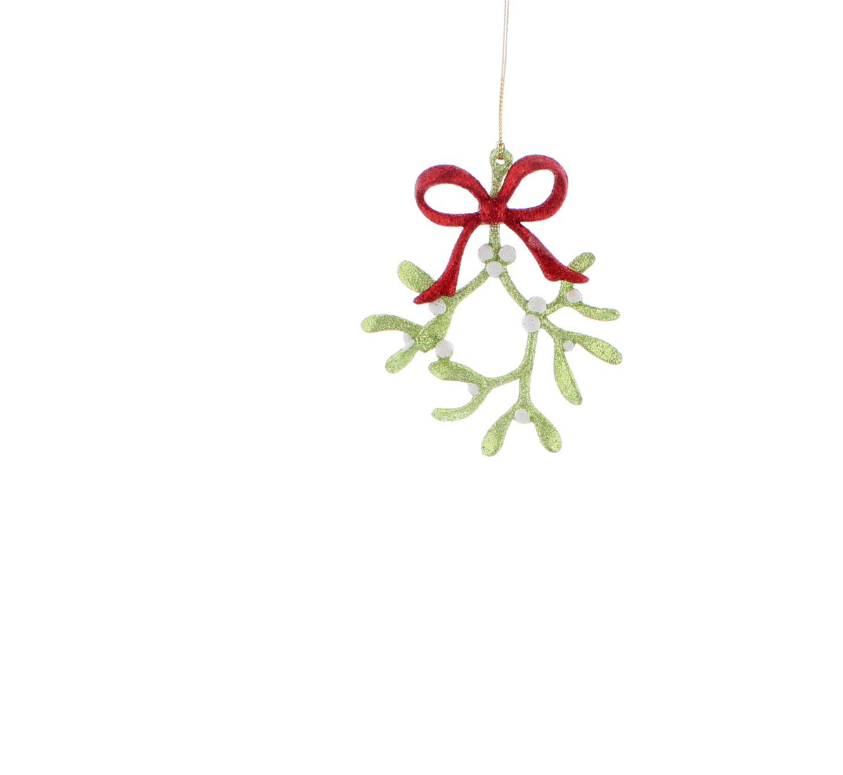 12cm light green glitter mistletoe