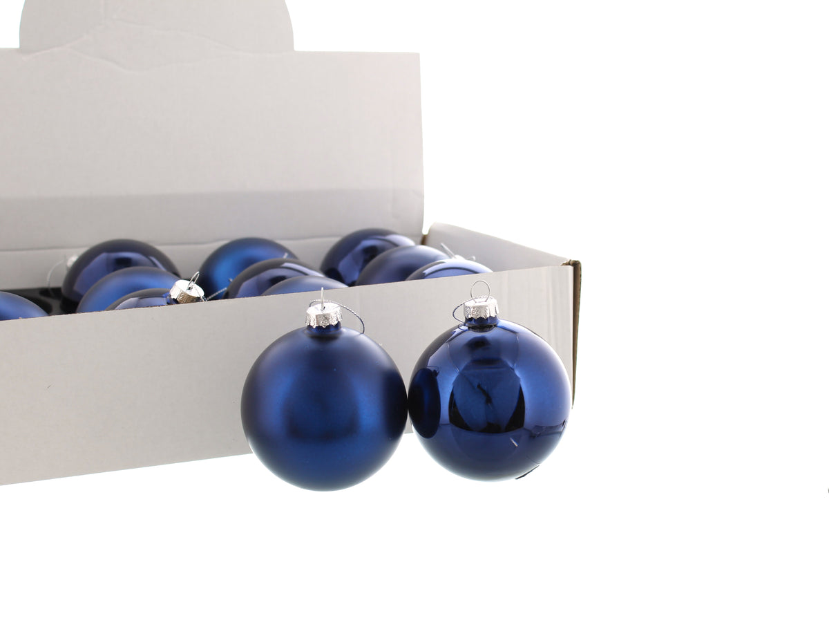 8cm navy glass ball