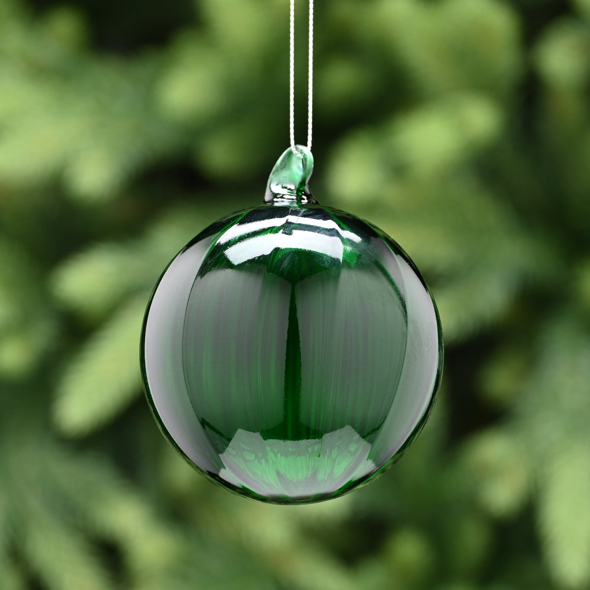 8cm translucent green segment glass ball