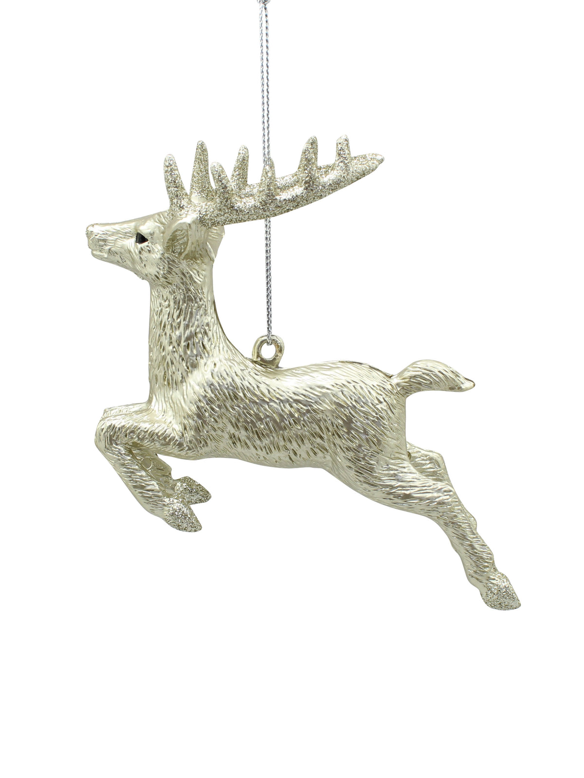 11cm hanging champagne gold leaping reindeer