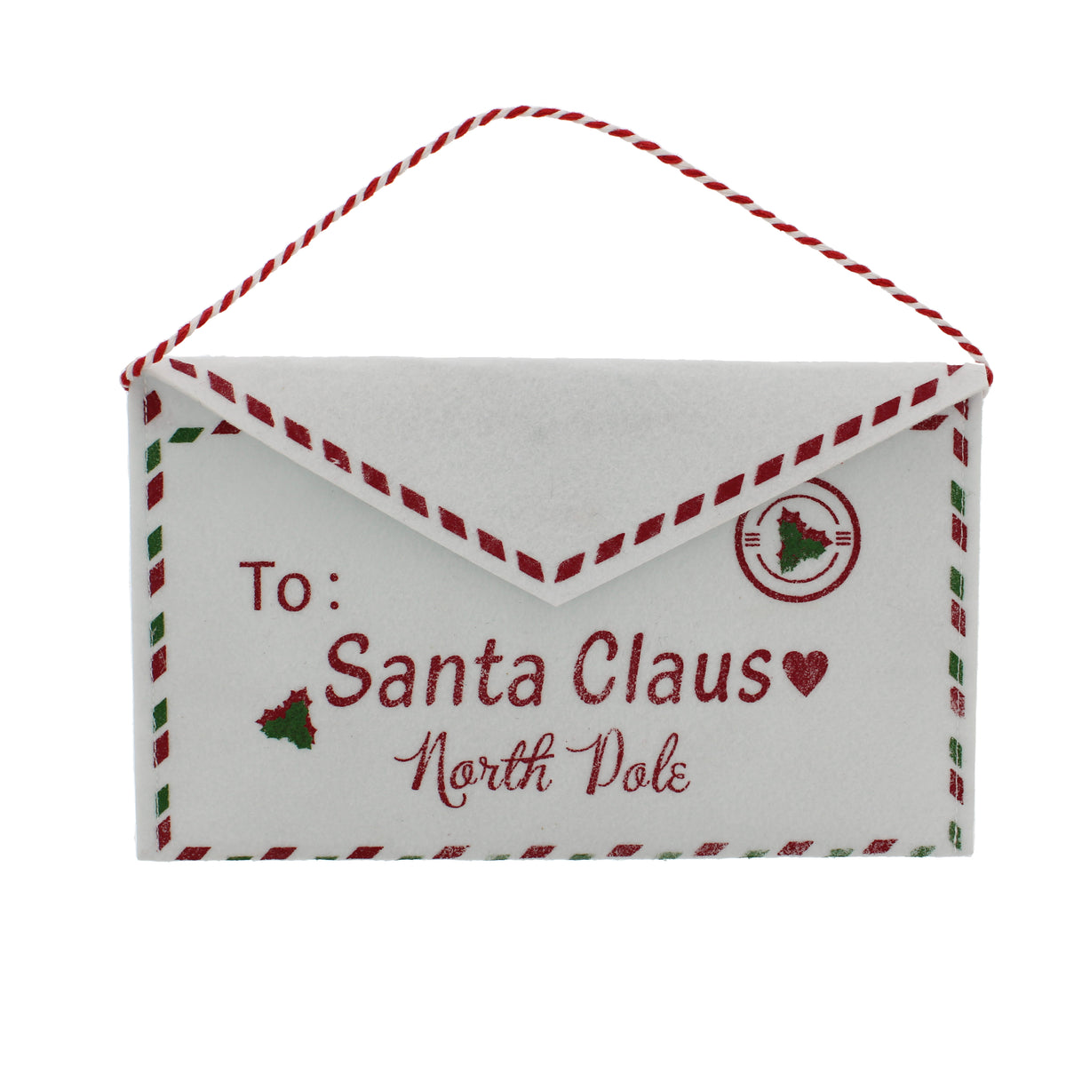 27cm hanging white felt envelope to Santa Claus