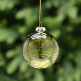 8cm green/clear crackle texture glass ball