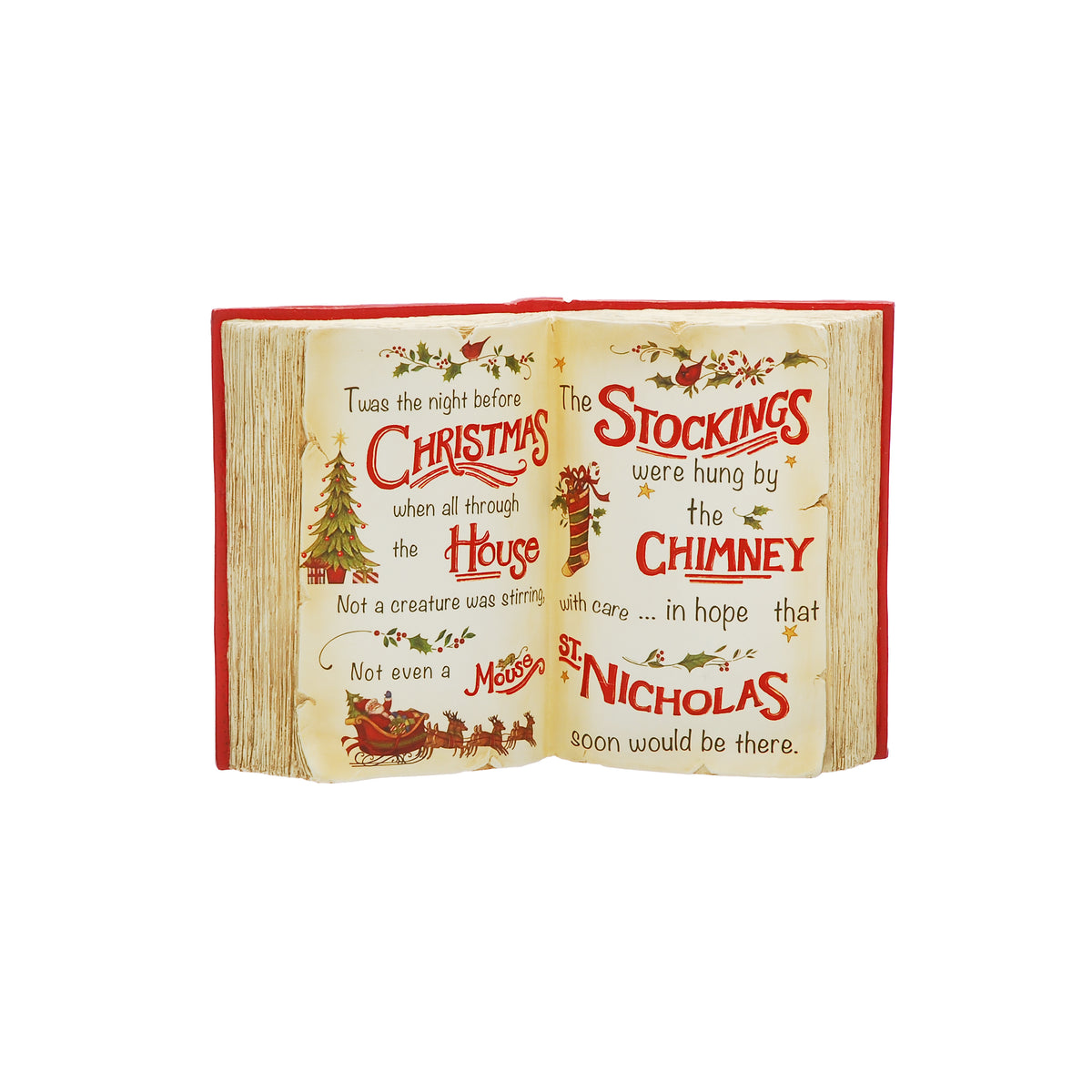 27cm polyresin book with TWAS THE NIGHT story
