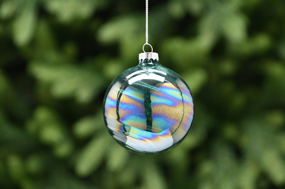 8cm dark blue petrol glass ball