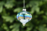 8cm dark blue petrol glass onion