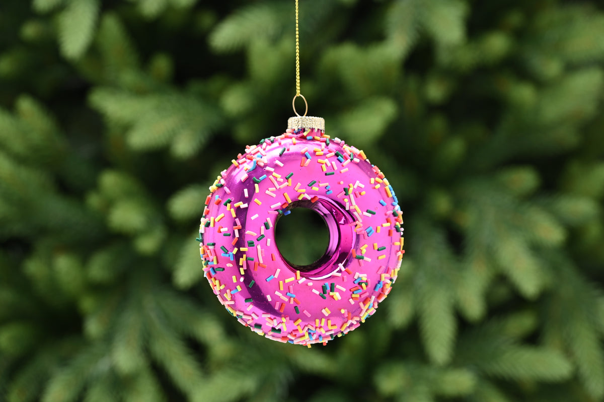 9cm hanging chocolate glass doughnut-sprinkles