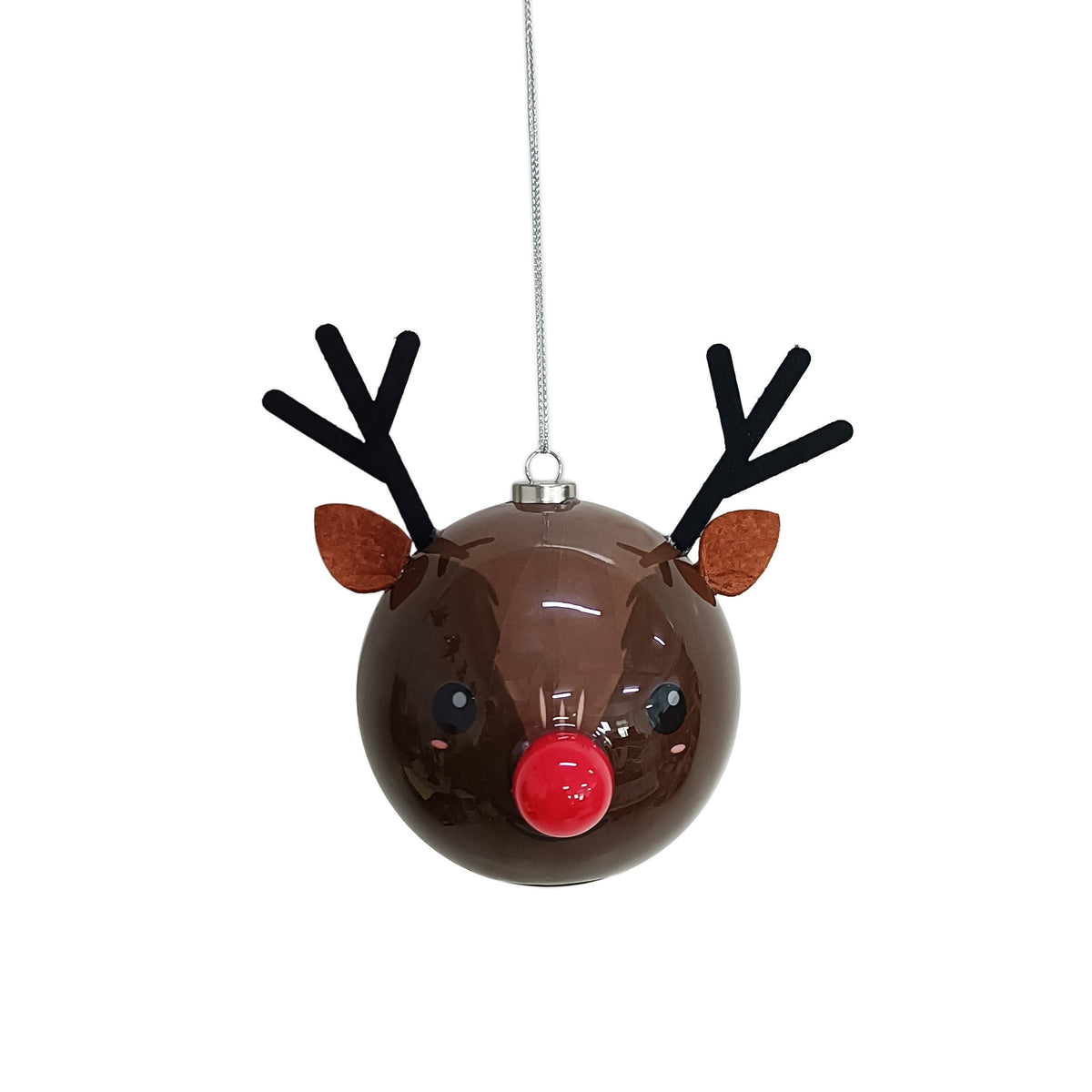 11cm battery operated lit reindeer bauble