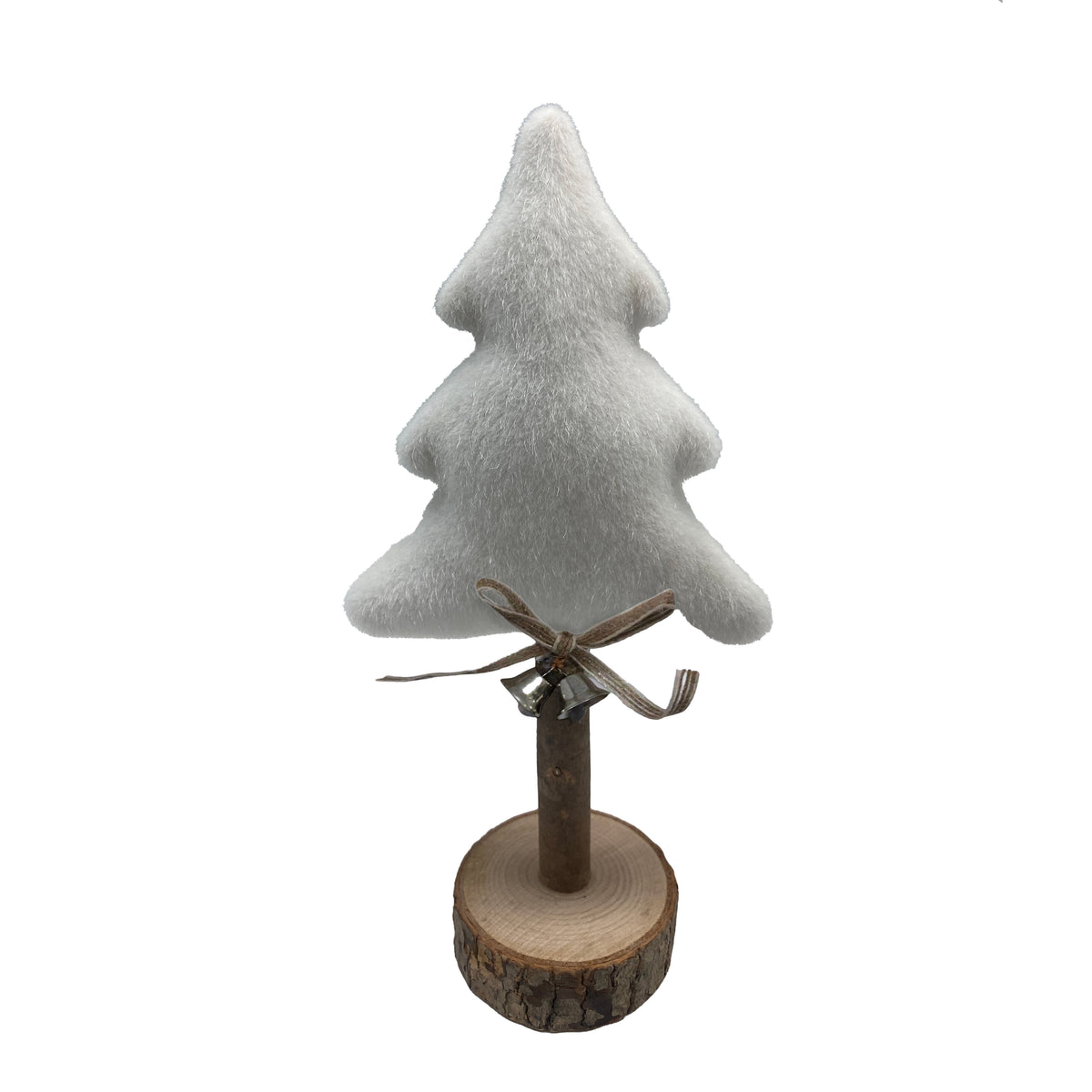 20cm cream fabric tree on wooden base
