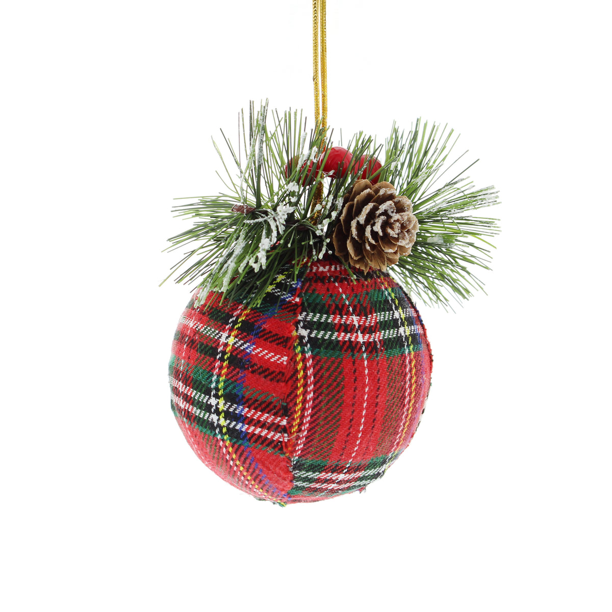 11cm hanging red tartan ball