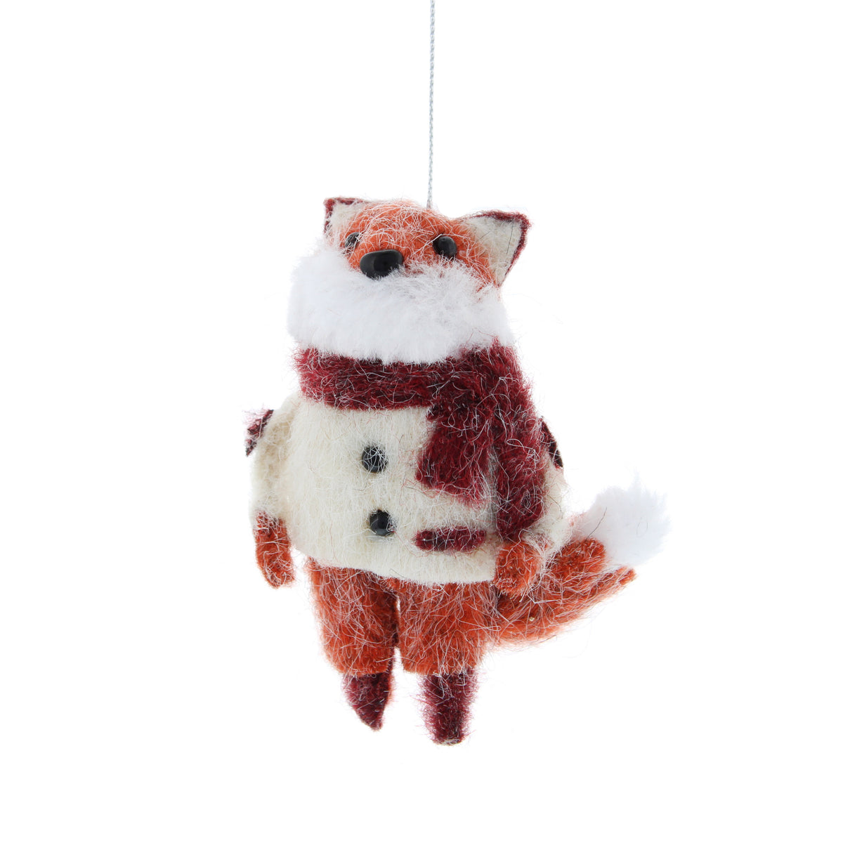 10cm hanging felt fox in cream coat