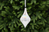 16cm white iridescent glass finial