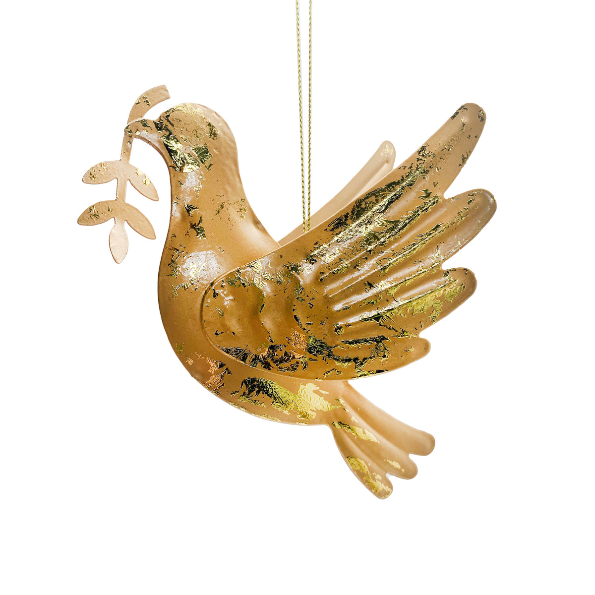 14cm hanging gold metal dove