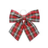 44cm red/green/white tartan fabric bow