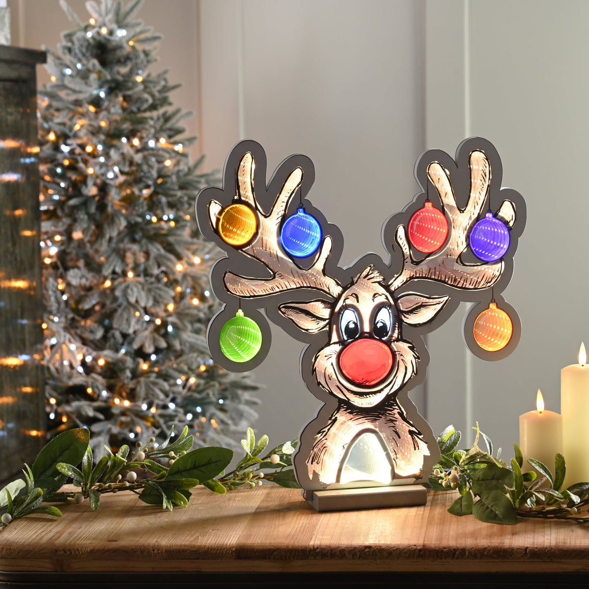 40cm infinity bauble reindeer