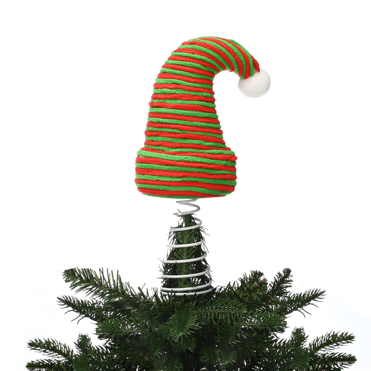 27cm green and red hat tree topper