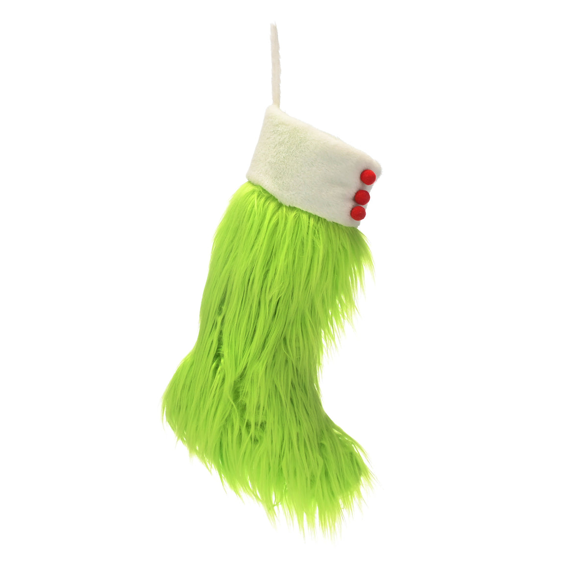 59cm green faux fur stocking