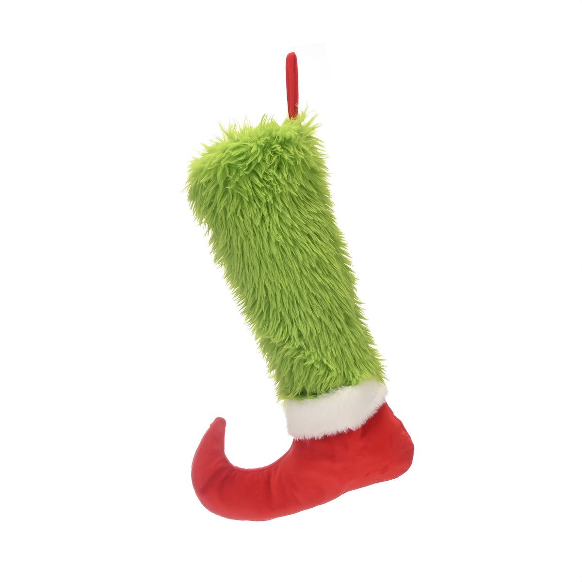 56cm green fur stocking