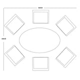 Penang 6 Seat Dining Set Elliptical