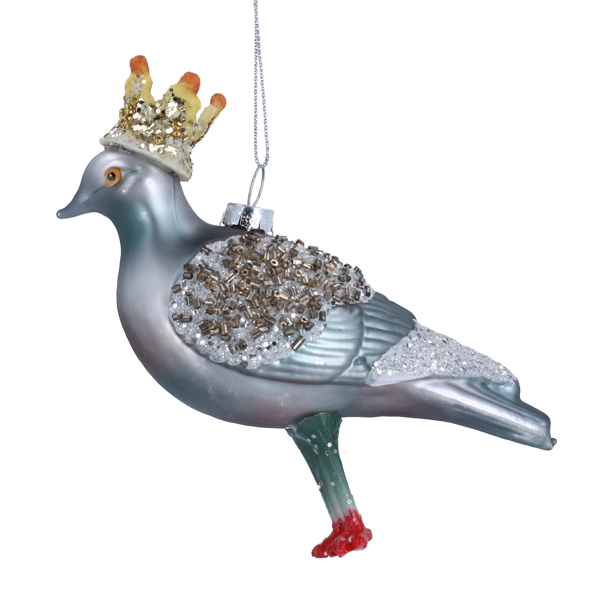 Glass Pigeon w Crown Dec