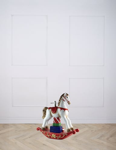 Rocking Horse Tree Stand Red & White