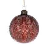 Brown Glass Lilly Bauble 10cm