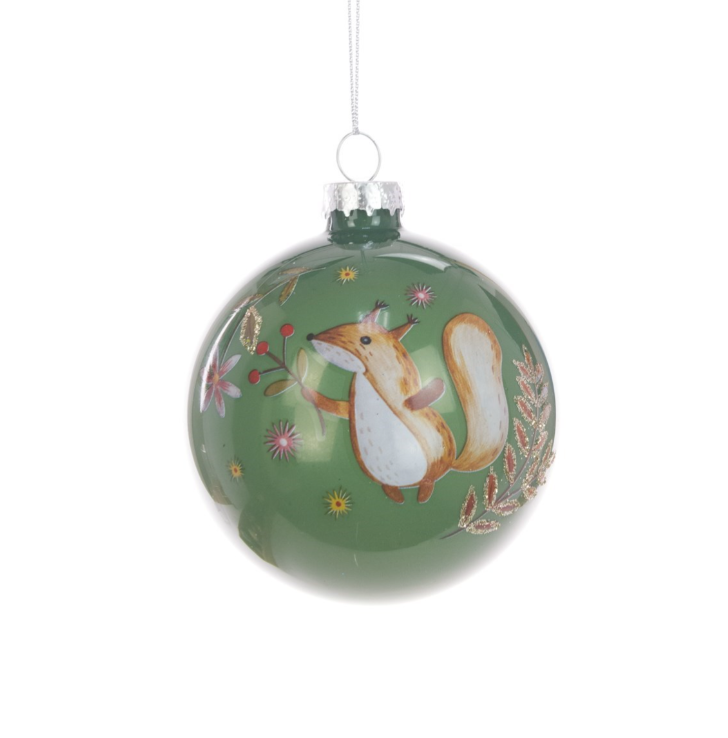 Glass Squirrel Bauble 8cm