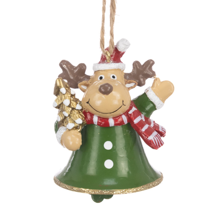Metal Reindeer Bell Hanger 8cm