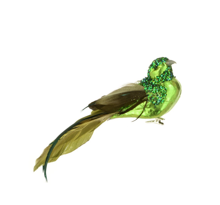 Metallic Bird with Clip 21cm