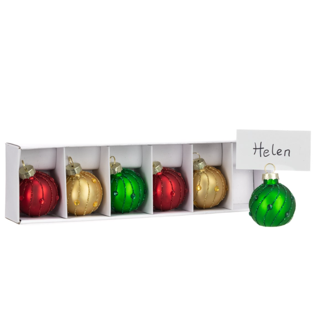 Glass Glitter Place Holder 6pc