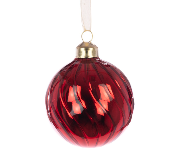 Glass Arlette Bauble 8cm