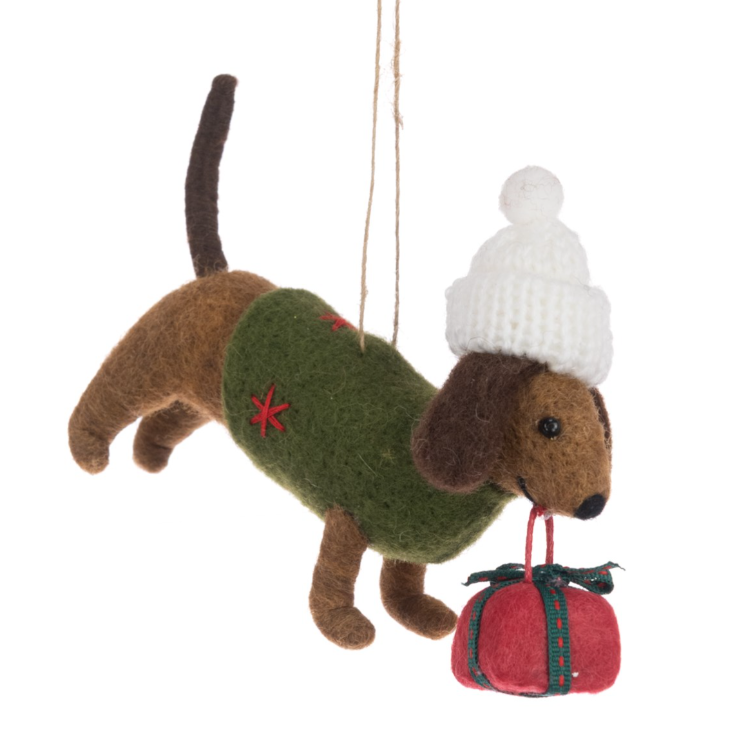 Felt Dachshund Hanger 9cm