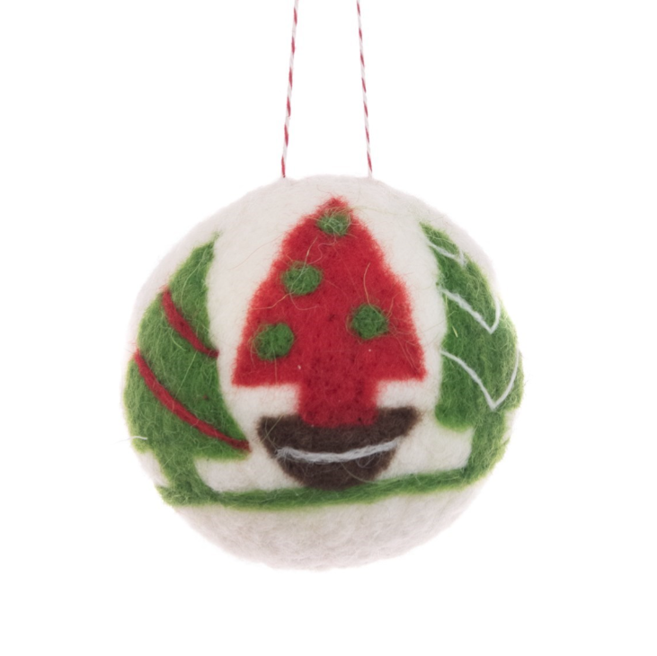 Felt Tree Bauble 8cm
