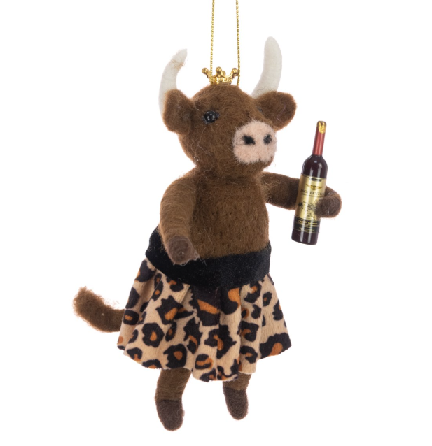 Felt Mrs Highland Cow Leopard