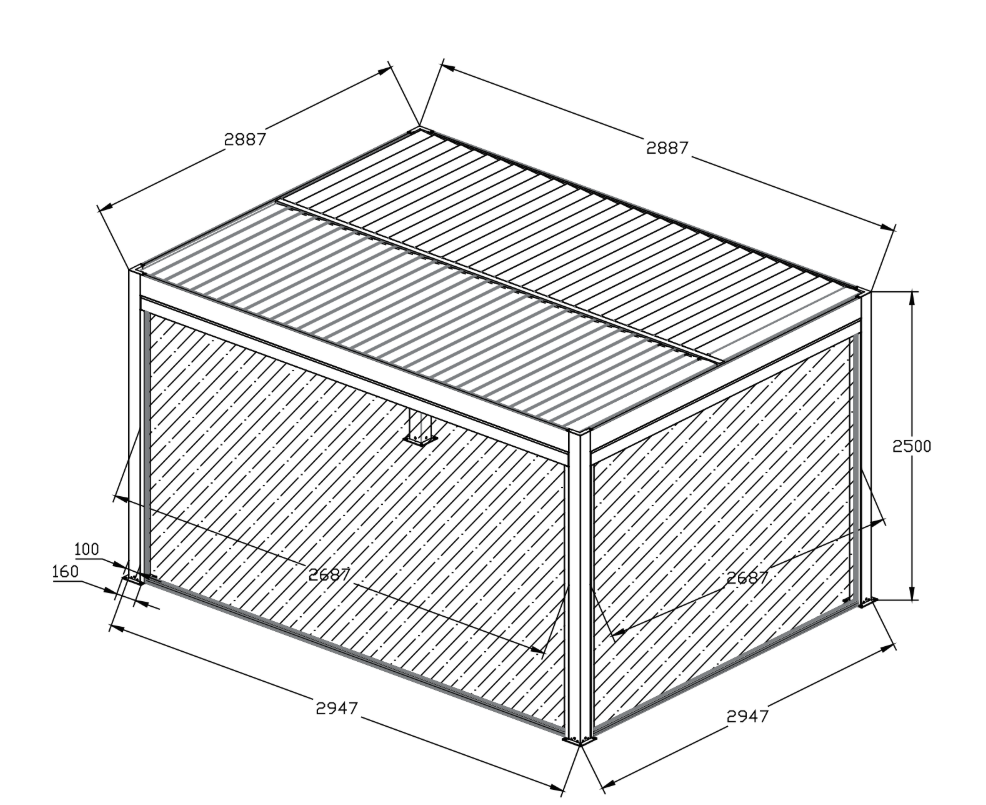 500 Series Pergola 3x3m Green