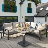 Timber Lounge Corner Set Lava with heigh adjustable table