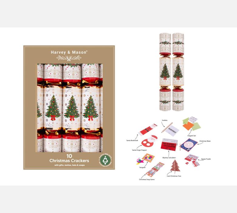 10 x 14" Gold Tree Xmas Crackers