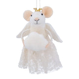 Mixed Wool White Mouse Angel Dec
