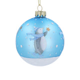 Matt Blue Baby's 1st Christmas w Penguin Glass
