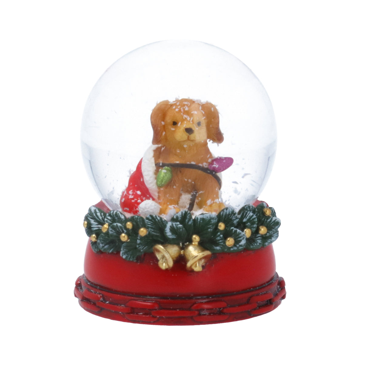 Dog w Lights Snow Dome, Small