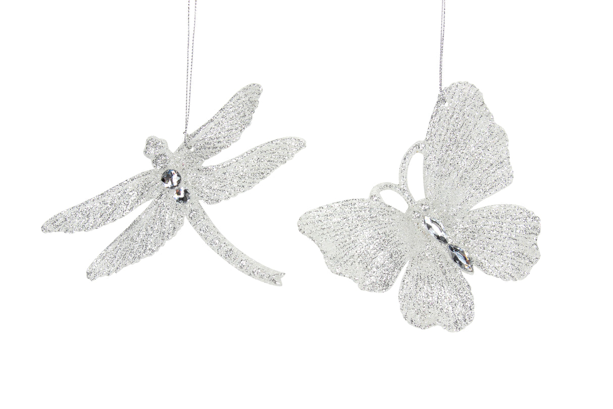 Clear/Silver Acrylic Dragonfly/Butterfly