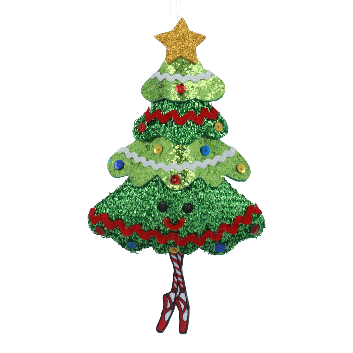 Fabric Smiling Christmas Tree Dec