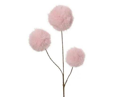 Pink faux fur 3 fluffy bulbs