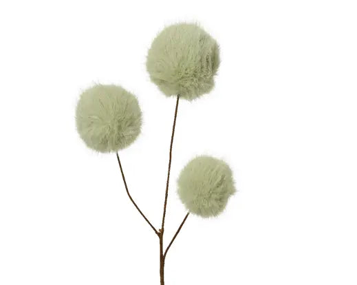 Sage faux fur 3 fluffy bulbs