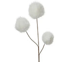 White faux fur 3 fluffy bulbs