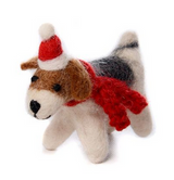 Fox Terrier with Hat & Scarf