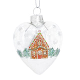 Clear Glass Heart w Gingerbread House