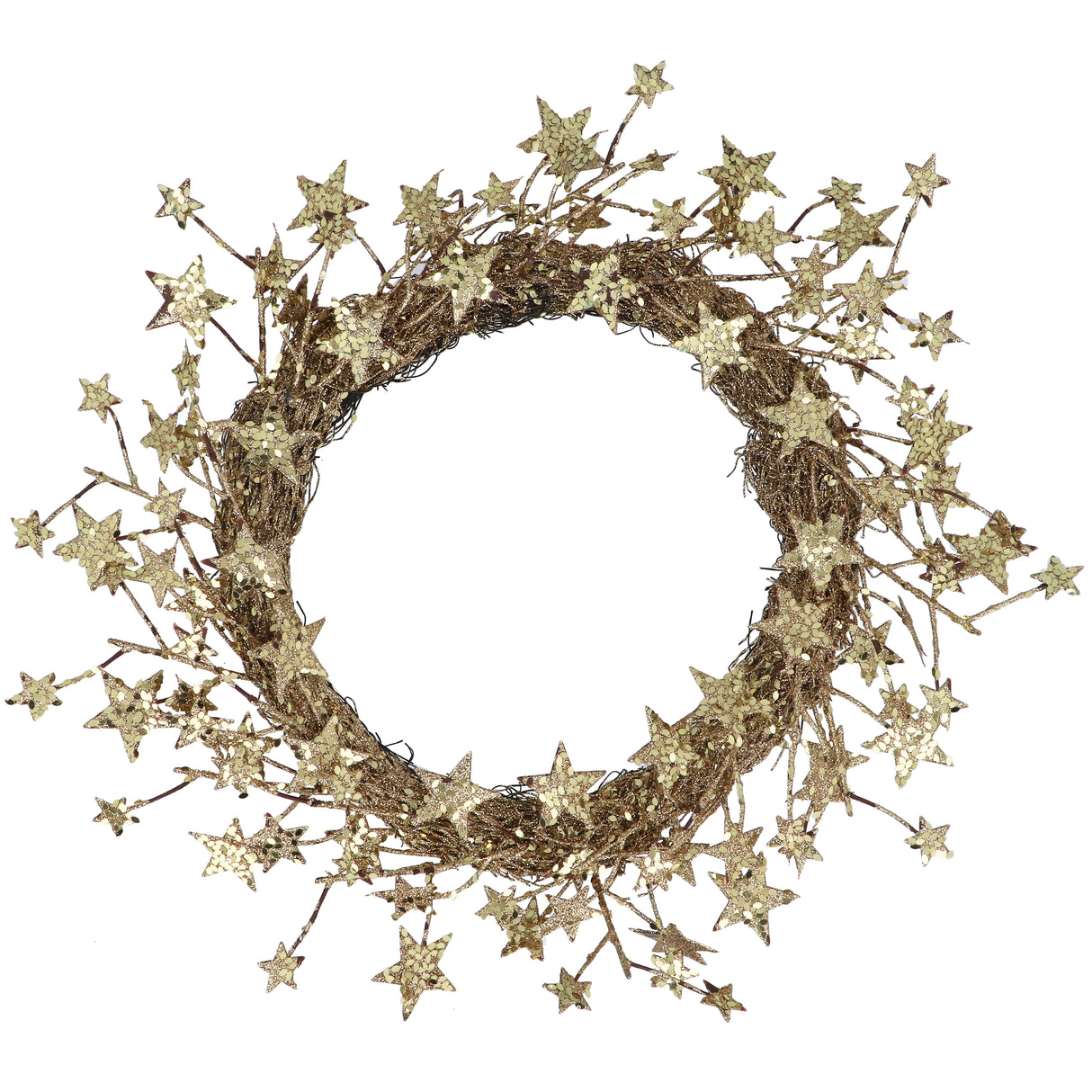 Gold Glitter Star Wreath